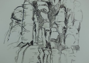 Ink drawing, Montserrat